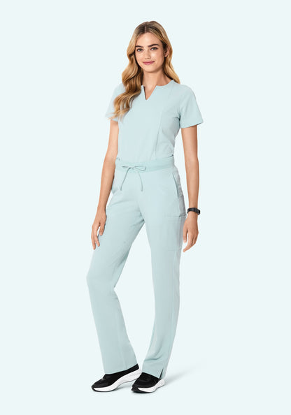 5 Pocket Notch Neck Top Sky