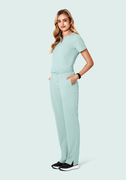 5 Pocket Notch Neck Top Sterling Blue