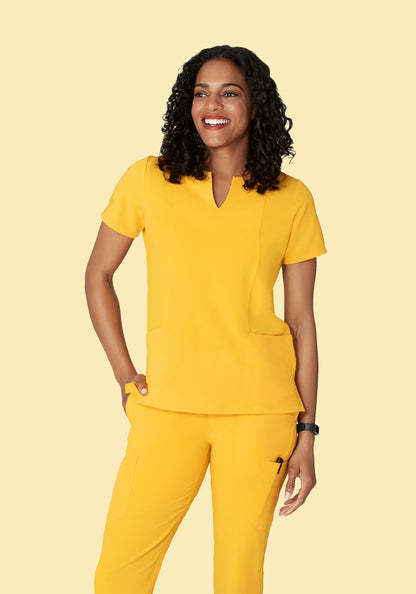 5 Pocket Notch Neck Top Daffodil