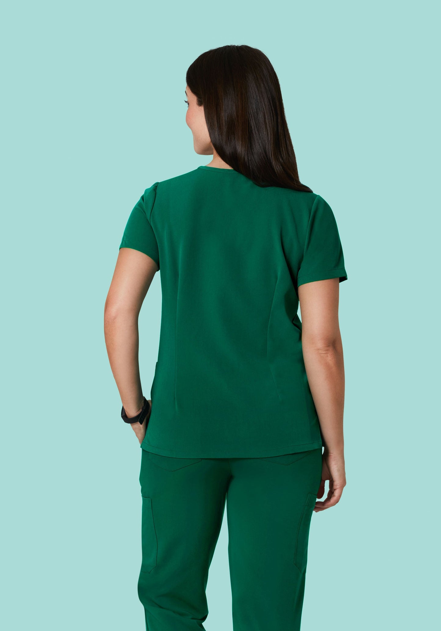 5 Pocket Notch Neck Top Hunter Green