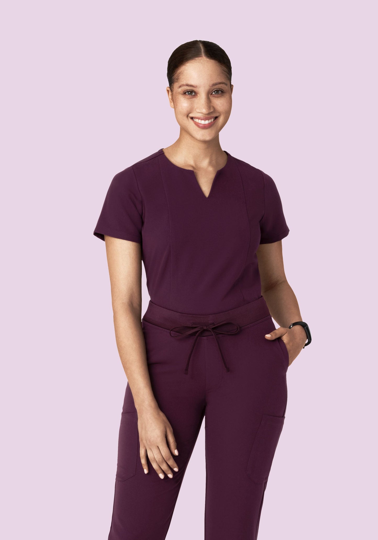 5 Pocket Notch Neck Top Açaí