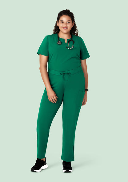 5 Pocket Notch Neck Top Envy Green