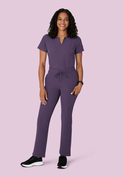 5 Pocket Notch Neck Top Deep Dewberry