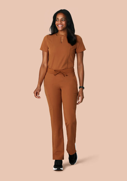 5 Pocket Notch Neck Top Roasted Pecan