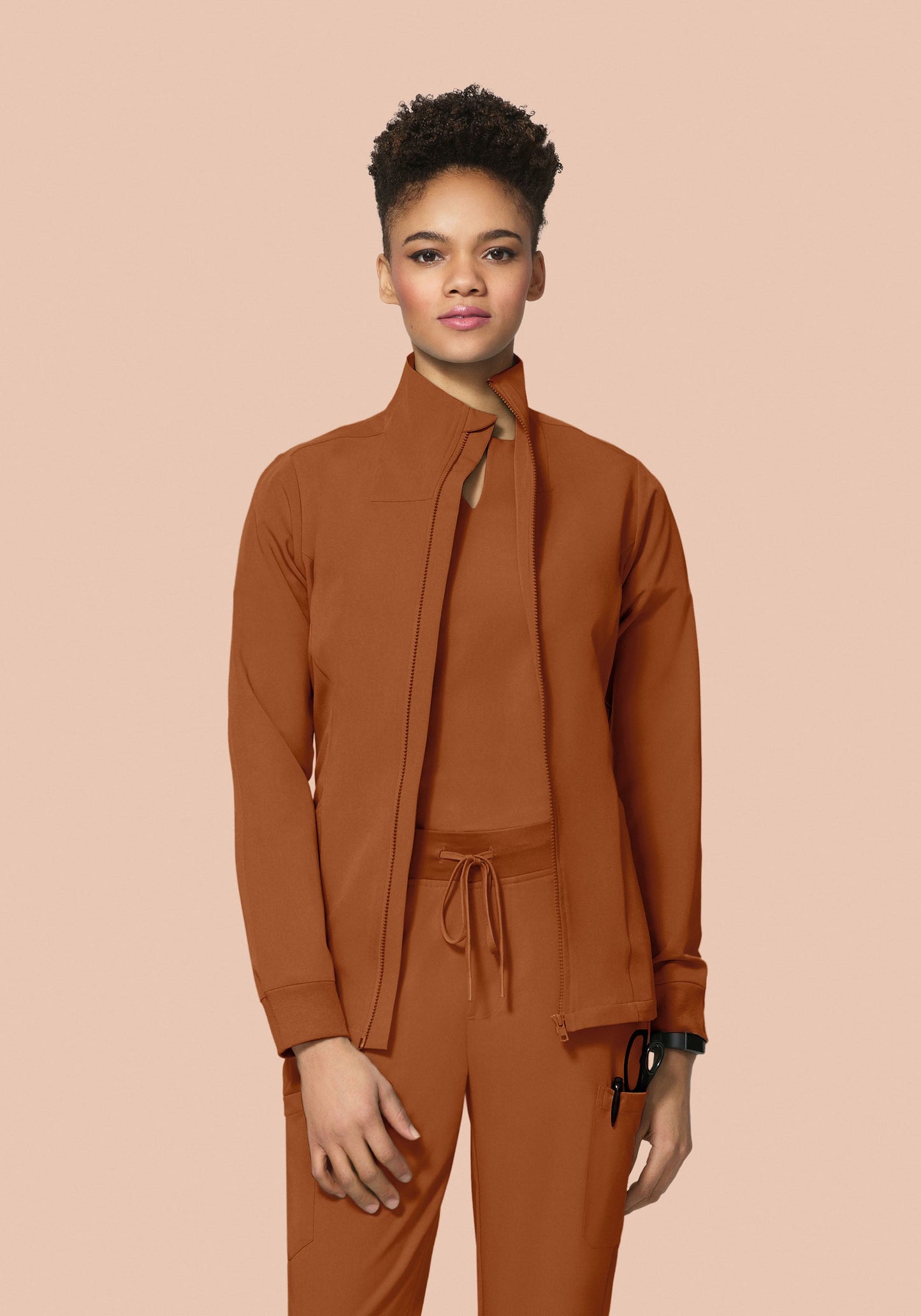 Women's Modern Scrub Jacket Roasted Pecan