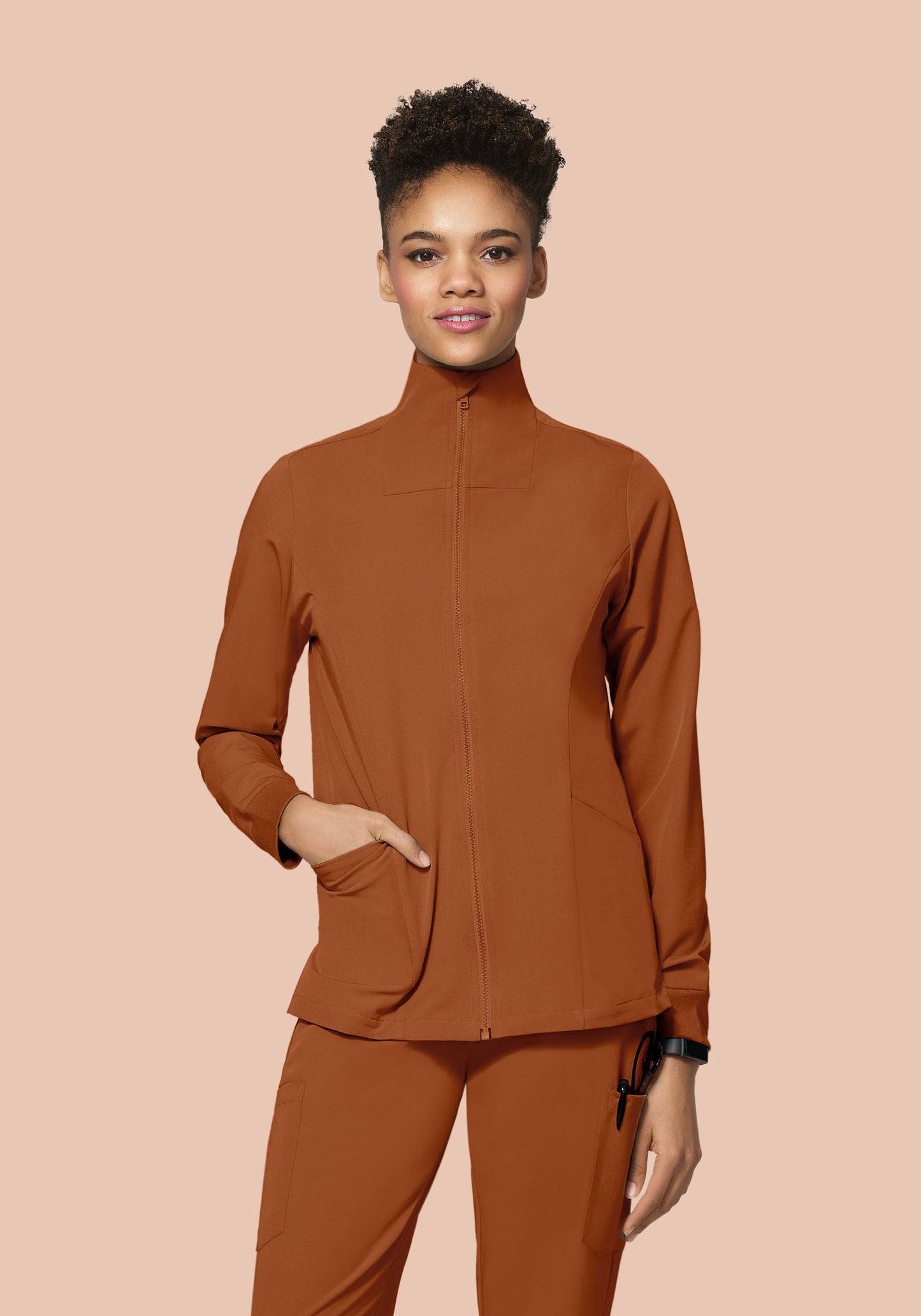 Women's Modern Scrub Jacket Roasted Pecan