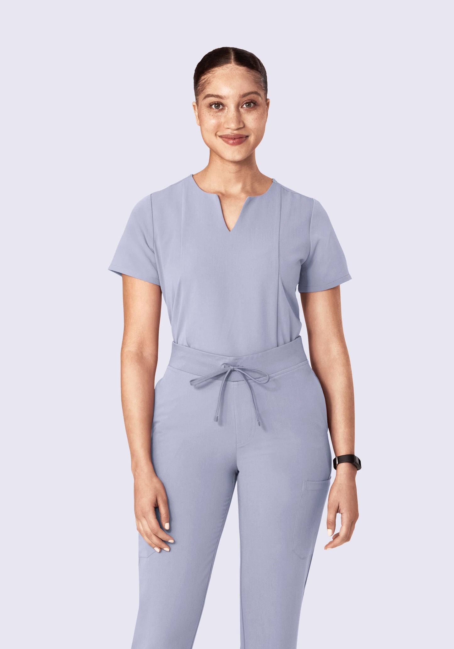 5 Pocket Notch Neck Top Wisteria