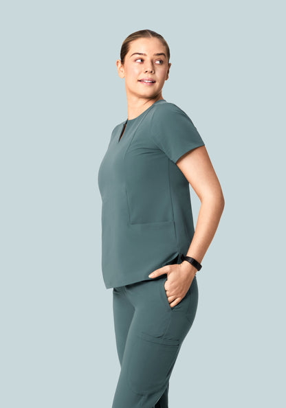 5 Pocket Notch Neck Top Stormy Sky