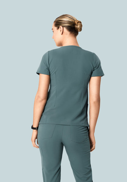 5 Pocket Notch Neck Top Stormy Sky