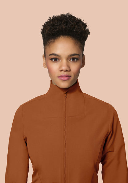 Women's Modern Scrub Jacket Roasted Pecan