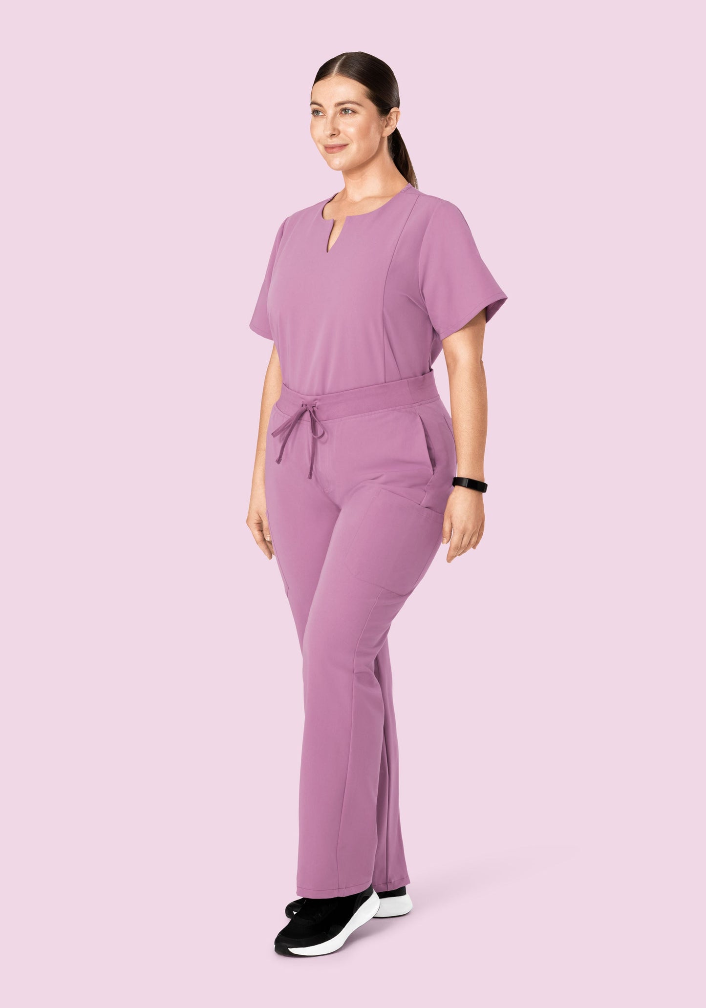 5 Pocket Notch Neck Top Lilac
