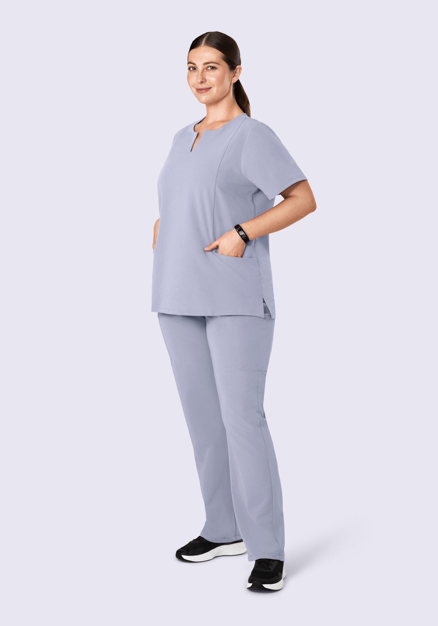 5 Pocket Notch Neck Top Wisteria