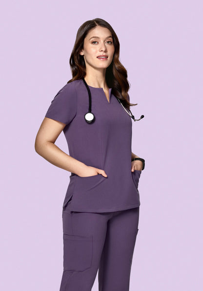 5 Pocket Notch Neck Top Dewberry