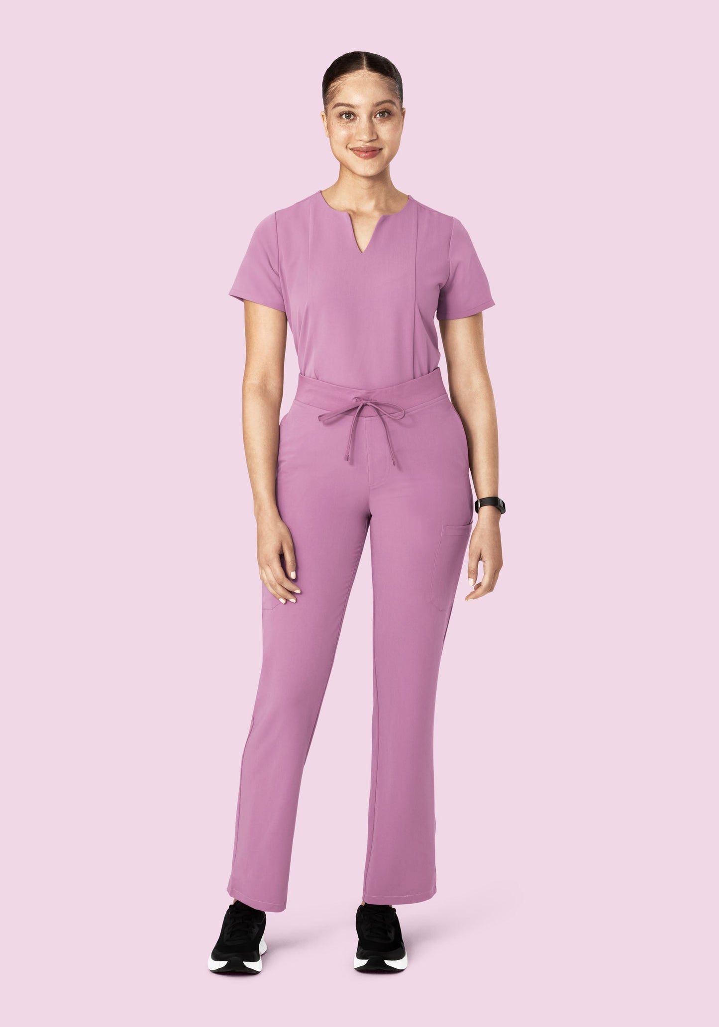 5 Pocket Notch Neck Top Lilac