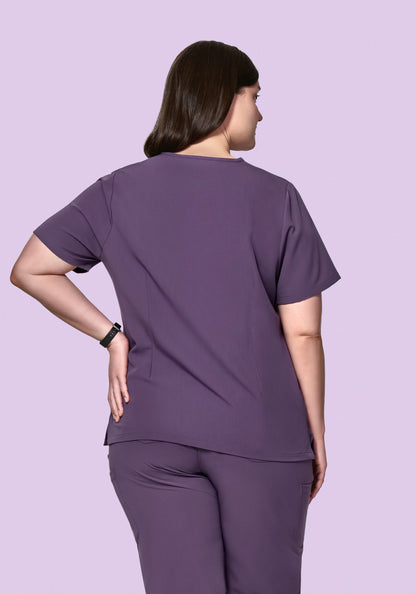 5 Pocket Notch Neck Top Dewberry