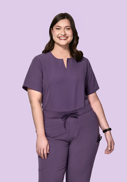 5 Pocket Notch Neck Top Dewberry