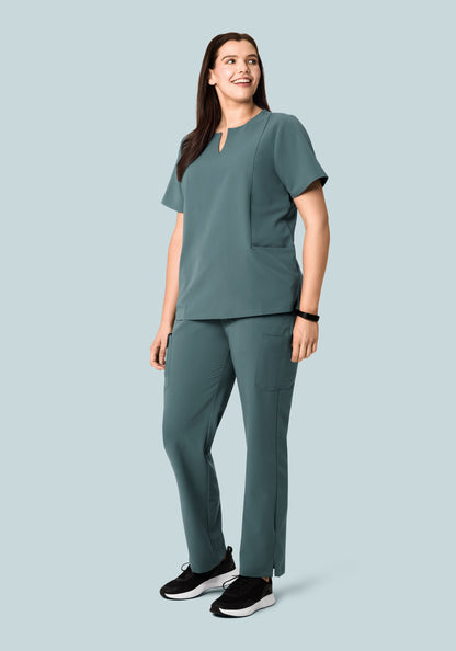 5 Pocket Notch Neck Top Stormy Sky