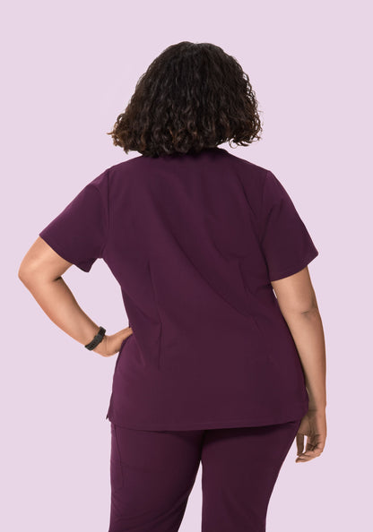 5 Pocket Notch Neck Top Açaí