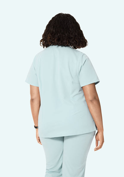 5 Pocket Notch Neck Top Sky