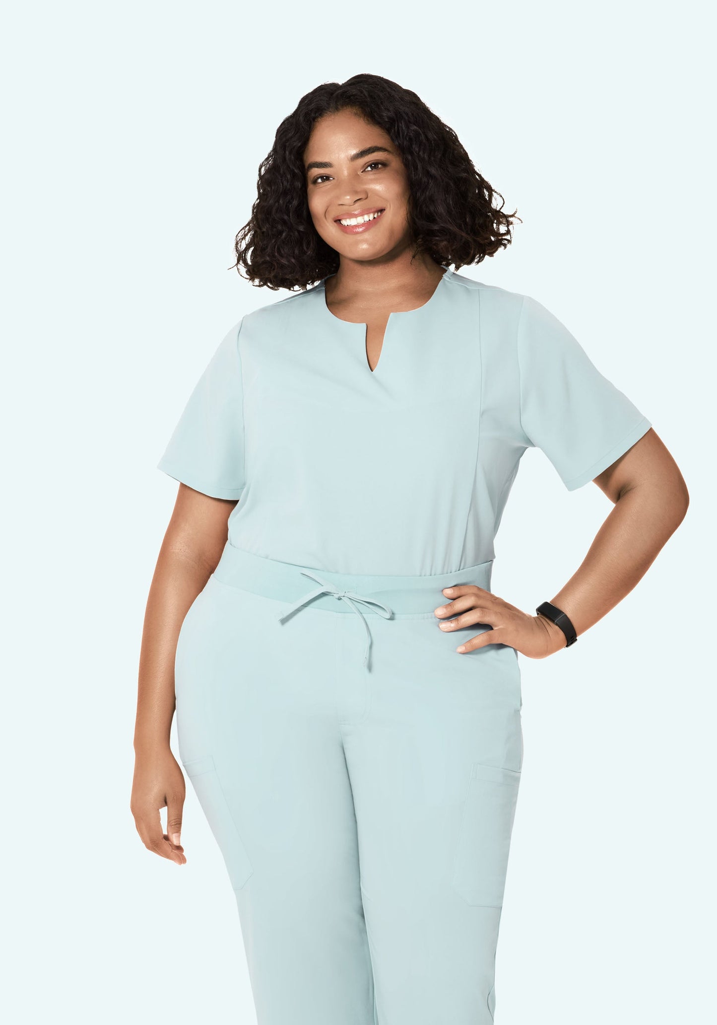 5 Pocket Notch Neck Top Sky