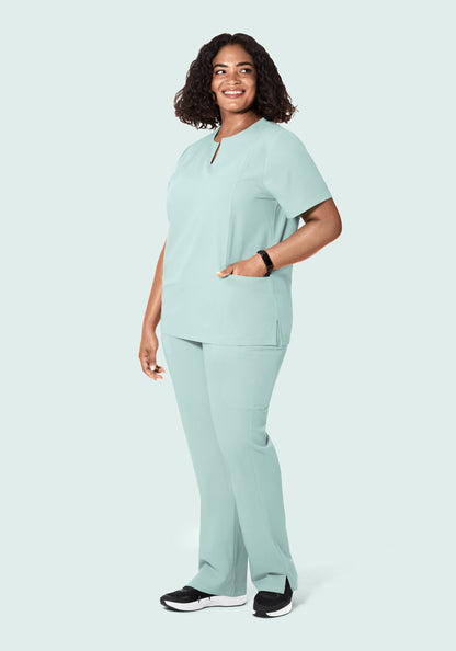 5 Pocket Notch Neck Top Sterling Blue