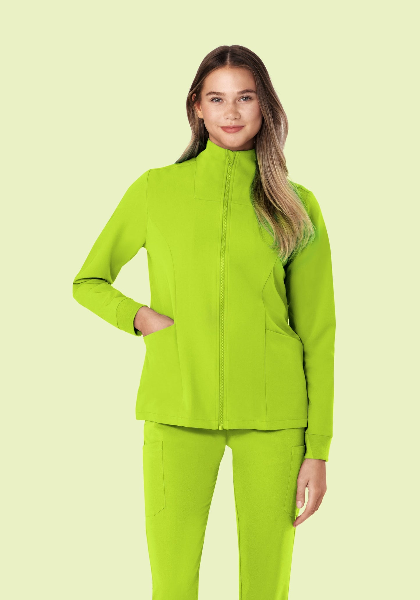 Women's Modern Scrub Jacket Apple Green