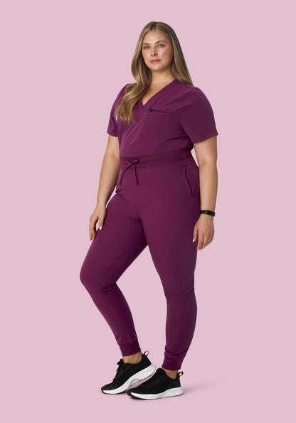 High Waisted Joggers Plum