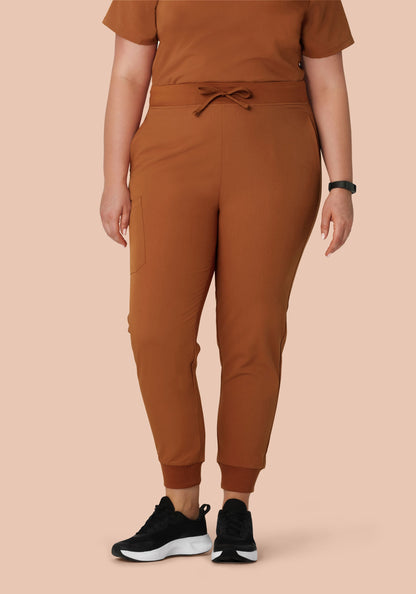 High Waisted Joggers Roasted Pecan
