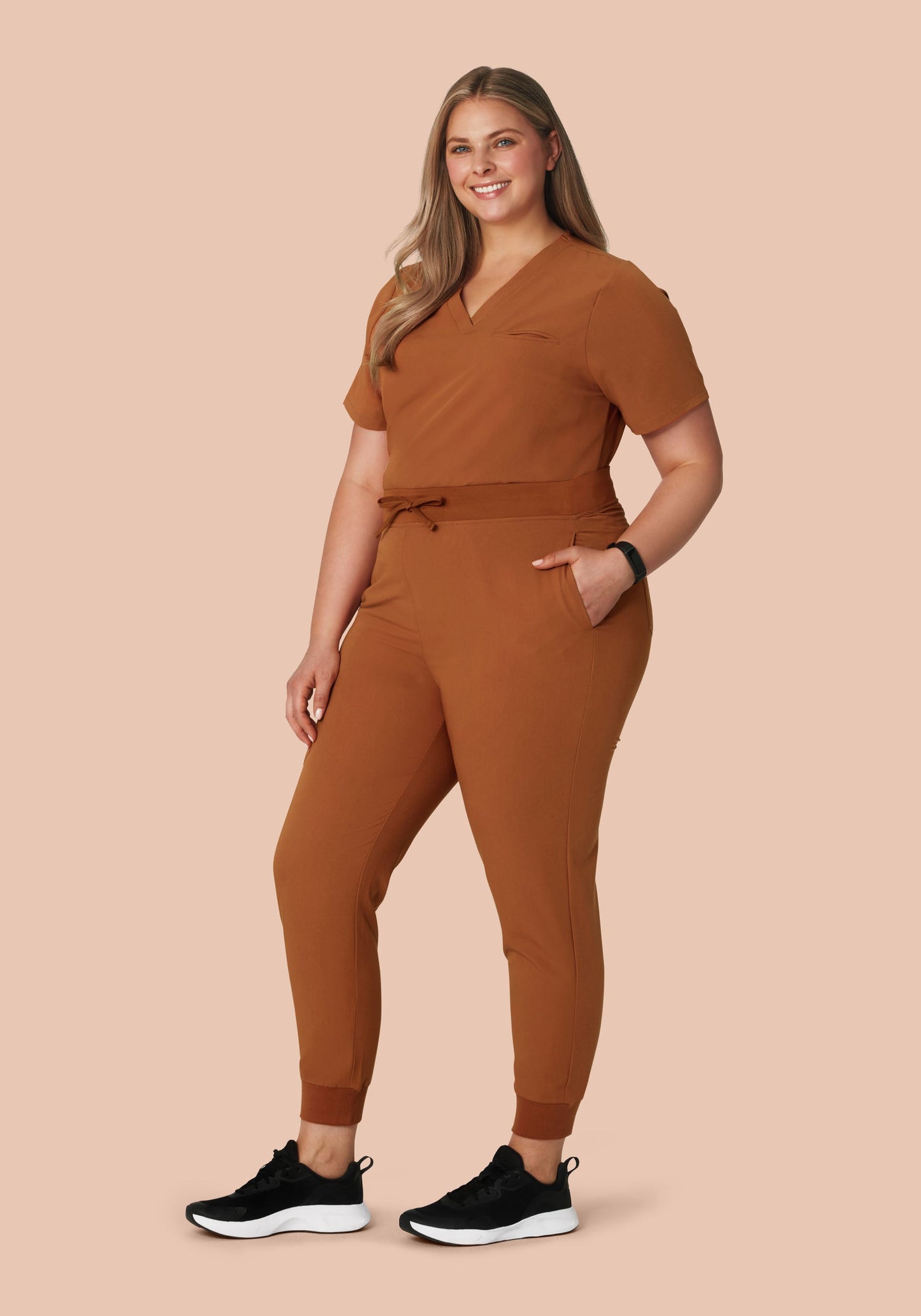 High Waisted Joggers Roasted Pecan