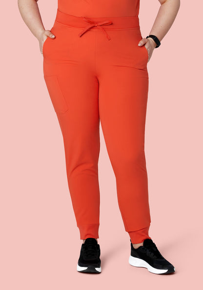 High Waisted Joggers Sunset Orange