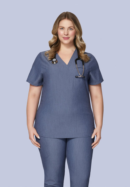 One Pocket Top Heather Denim