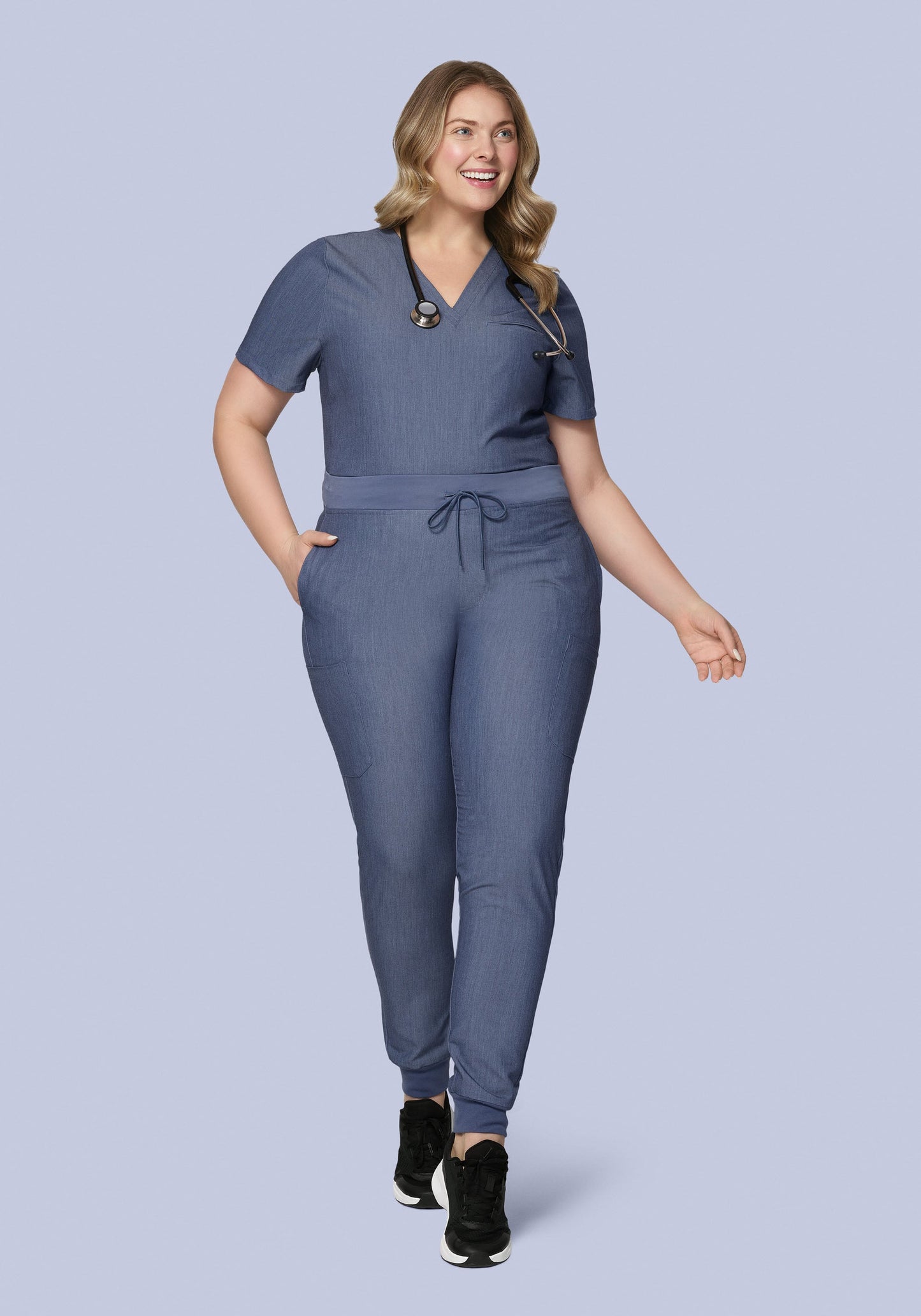 One Pocket Top Heather Denim