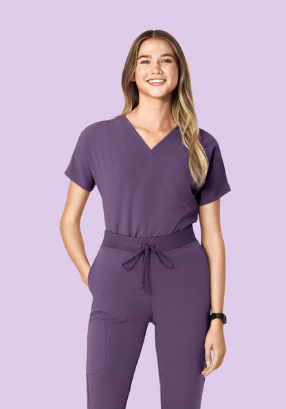 Oversized V Neck Top Dewberry