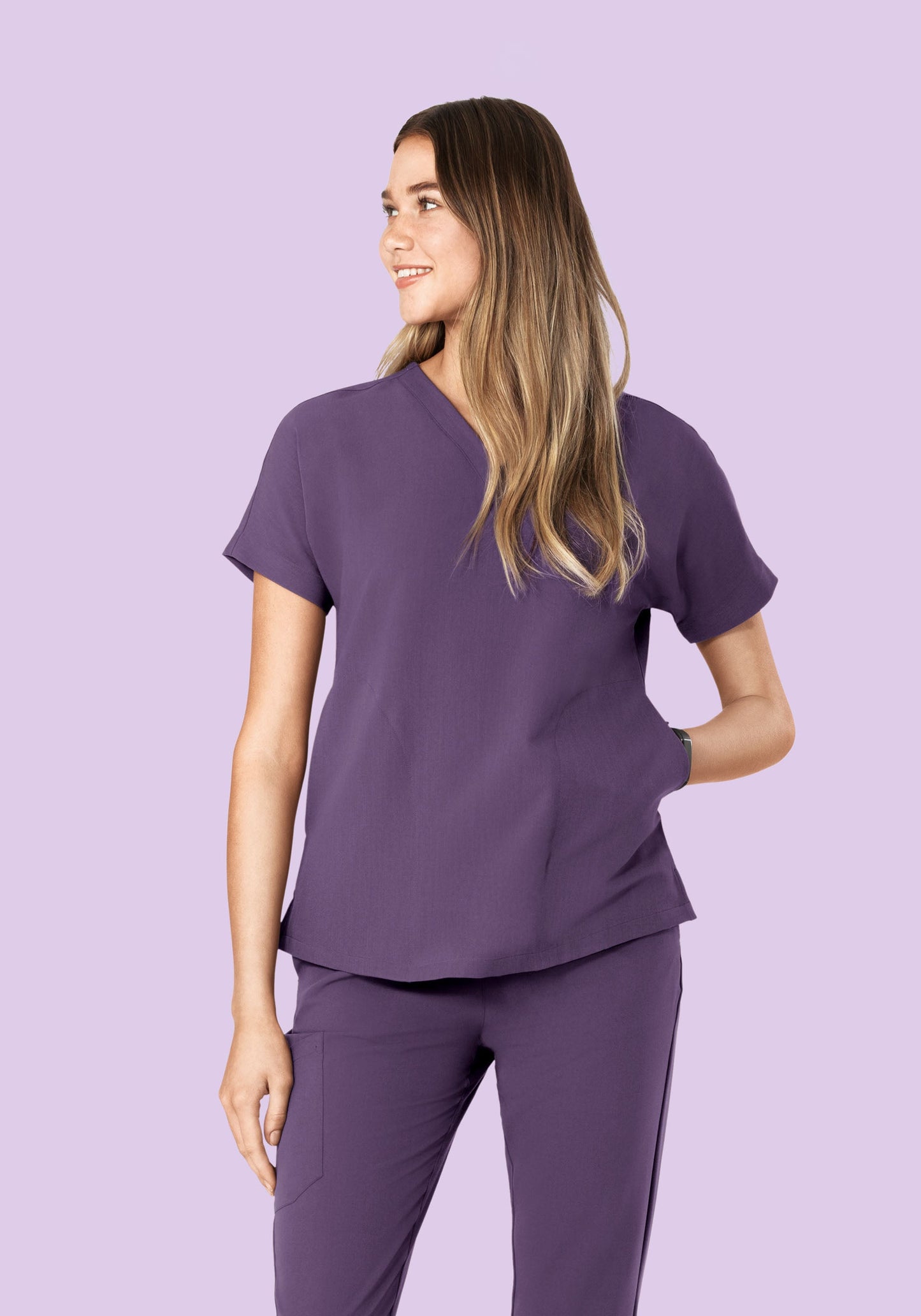 Oversized V Neck Top Dewberry