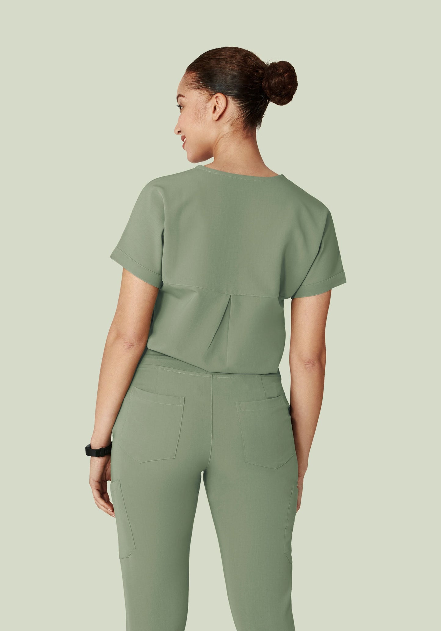 Oversized V Neck Top Cool Sage