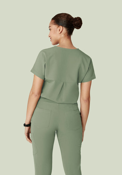 Oversized V Neck Top Cool Sage