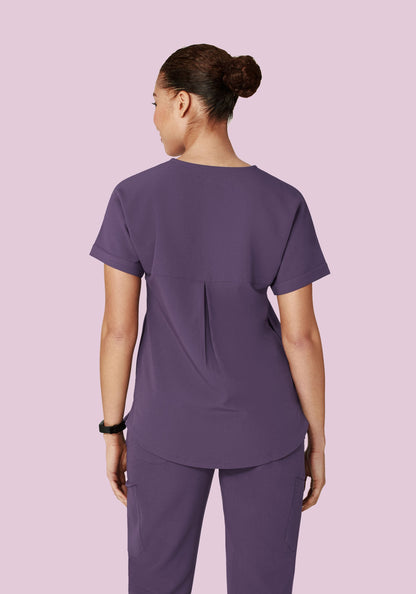 Oversized V Neck Top Deep Dewberry