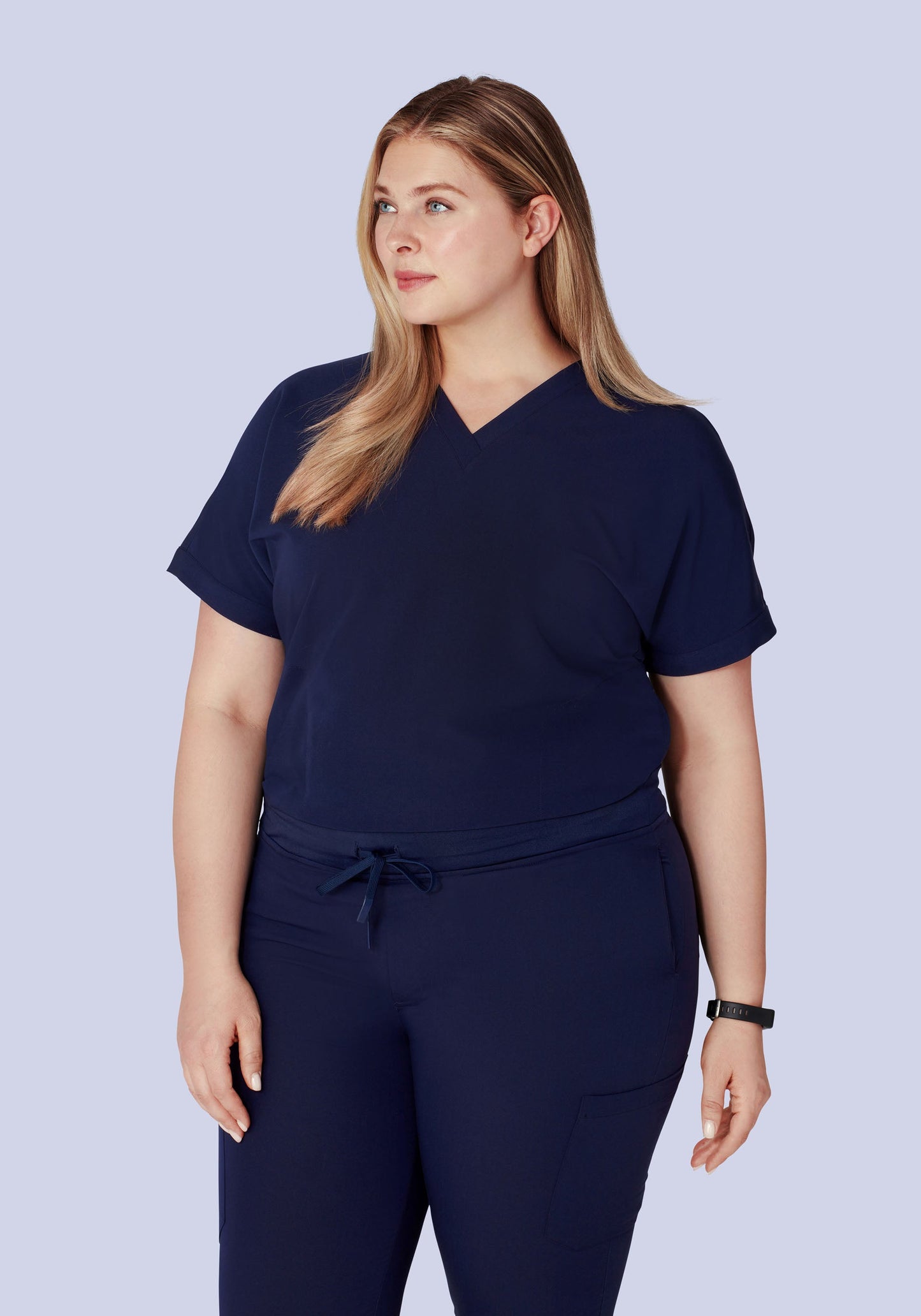 Oversized V Neck Top Navy