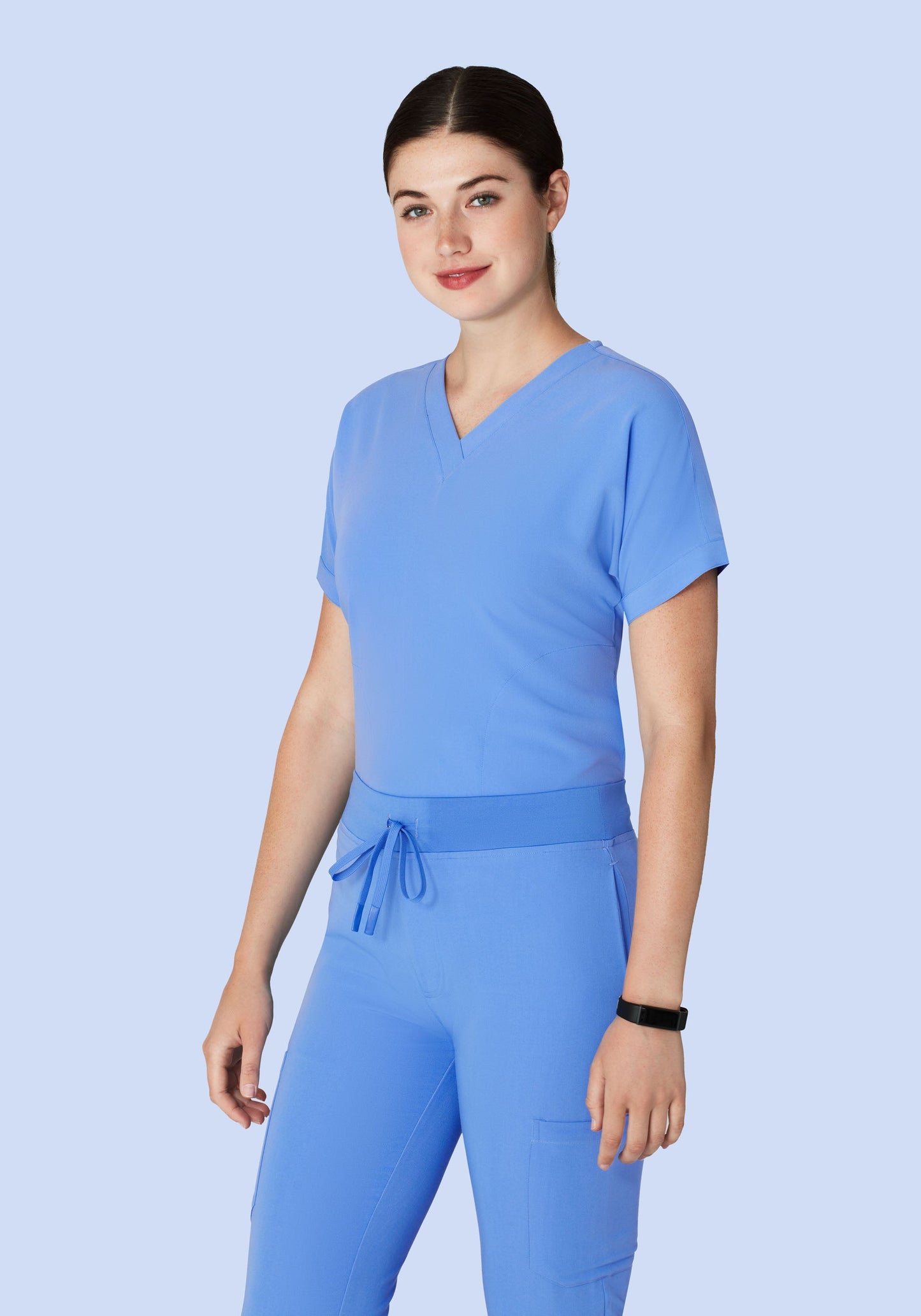 Oversized V Neck Top Ceil Blue