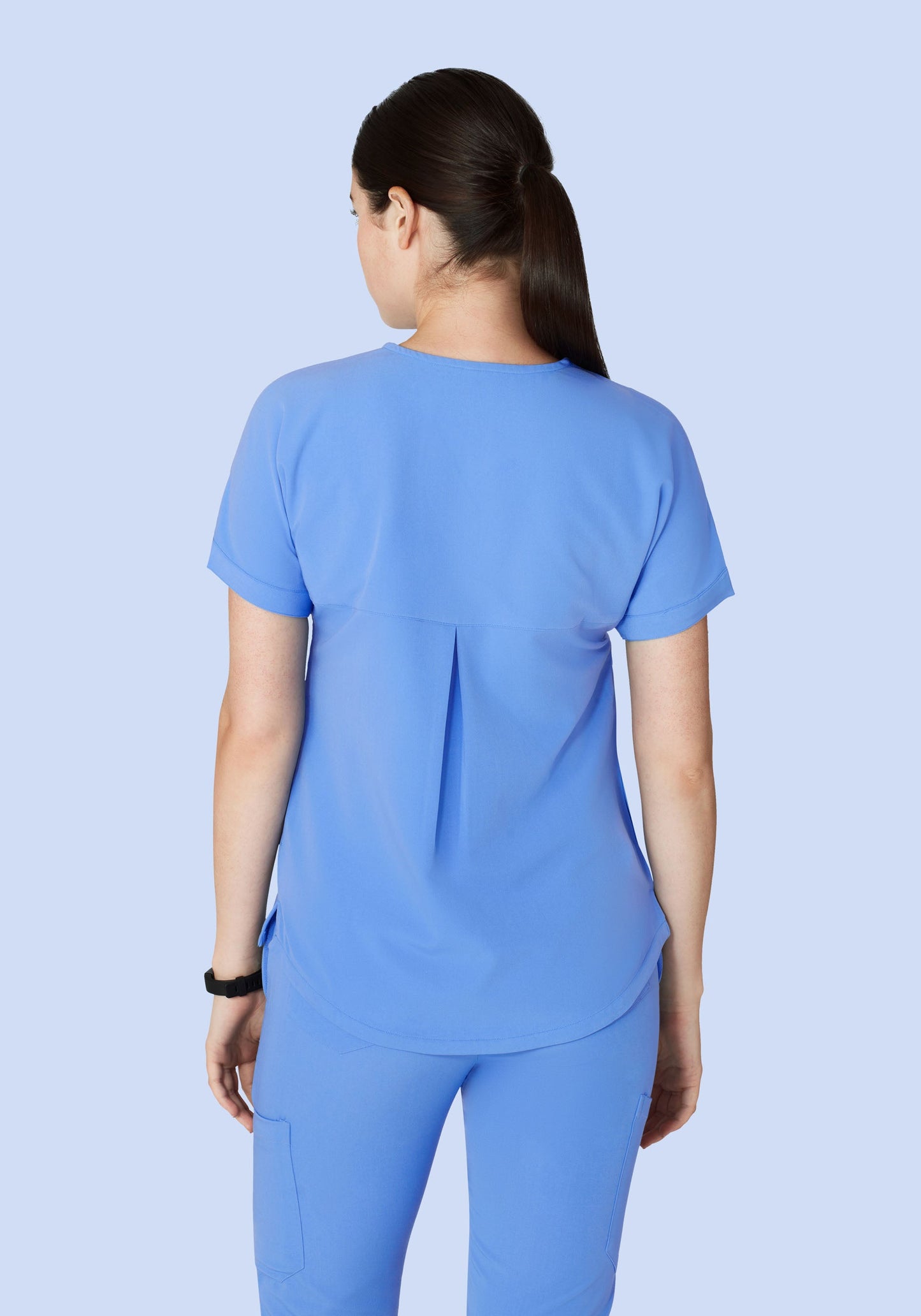 Oversized V Neck Top Ceil Blue
