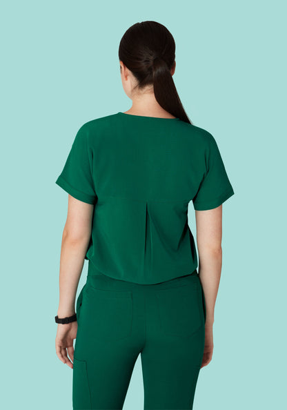 Oversized V Neck Top Hunter Green