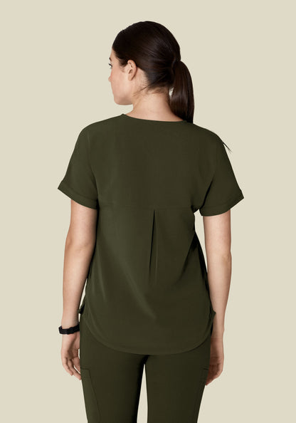 Oversized V Neck Top Olive