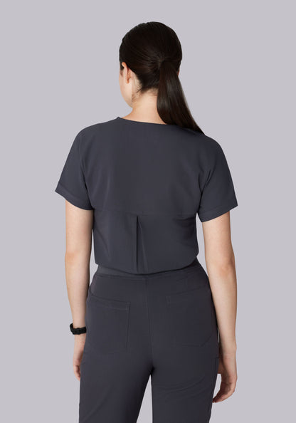 Oversized V Neck Top Pewter