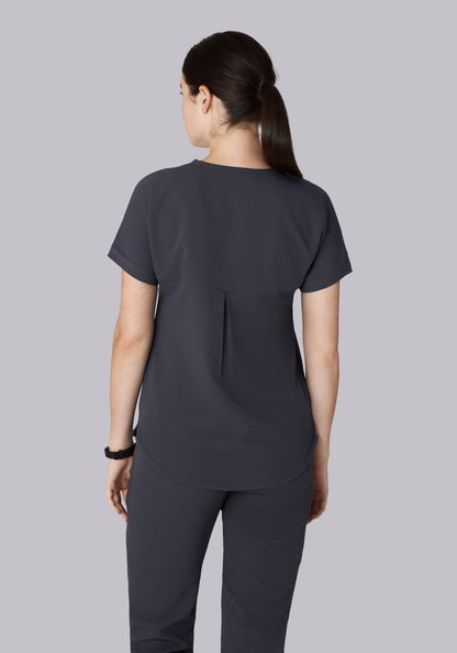 Oversized V Neck Top Pewter