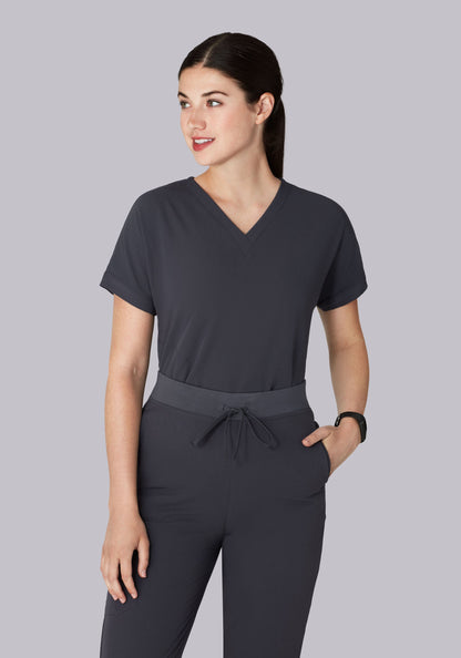 Oversized V Neck Top Pewter