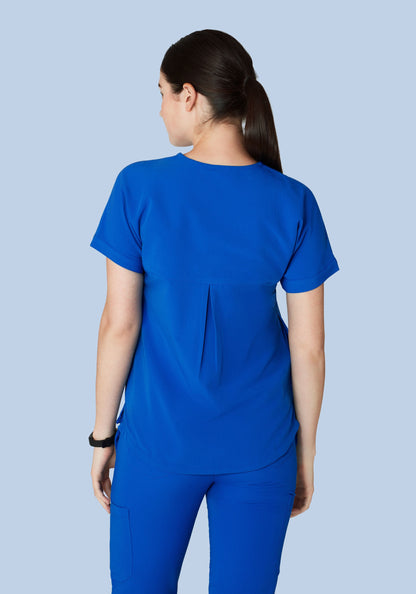 Oversized V Neck Top Royal Blue