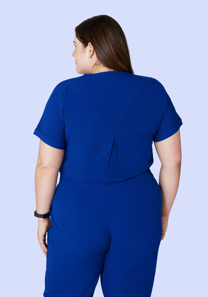 Oversized V Neck Top Galaxy Blue
