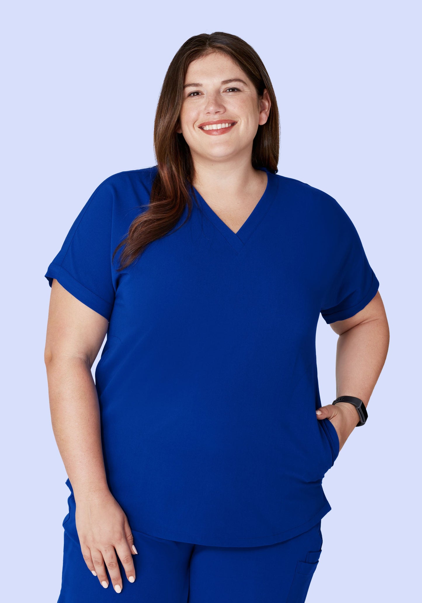 Oversized V Neck Top Galaxy Blue