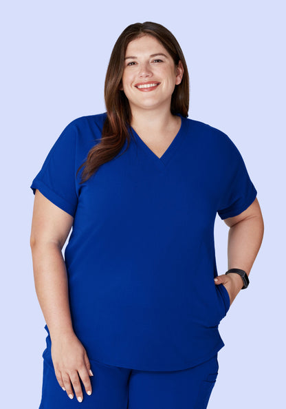 Oversized V Neck Top Galaxy Blue