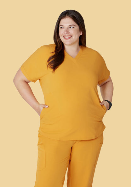 Oversized V Neck Top Honey